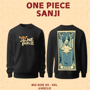 Hoodie Sweater Jumper HSCLO Anime One Piece SANJI Bahan Fleece Jaket Lengan Panjang Ukuran Jumbo Big Size XS S M L XL XXL 3XL 4XL 5XL