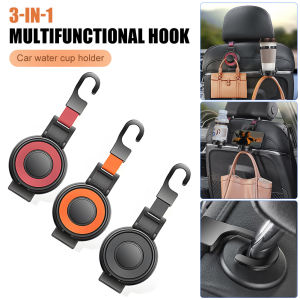 Jjospeocak 3 in 1 Car Multifunctional Water Cup Holder Foldable Car Seat Headrest Hook Auto Back Seat Organizer Hanger Handbag Car Interior Accessorie