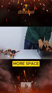 Nasara ~ Full Set Orange Metal Buckle High Quality Plastic Pvc Tool Box 2 Layer Tray Compartment Diy Multipurpose Box