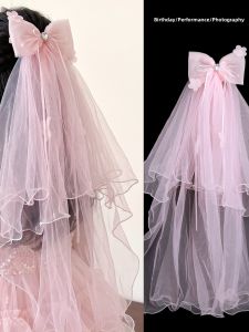 DUBAO | Princess Style Bow Mesh Glitter Flower Birthday Hair Accessories