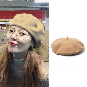สีเทาเข้ม หลากหลาย หมวกเบเรต์ ฤดูใบไม้ร่วง ฤดูหนาว แฟชั่น สไตล์อังกฤษ หมวกศิลปิน Retro Face พรางหุ่น หมวกช้อปปิ้งเยาวชนหญิงขนาดเล็ก