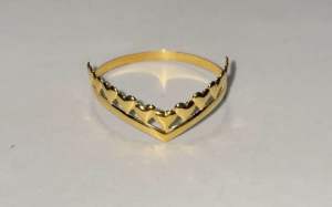 PAWNABLE 18K Saudi Gold Lightweight MINI Hearts V Ring(Open backlightweight flexible) ✨