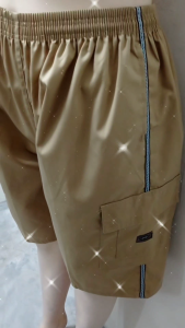 MBS Men Extra Biggest Size Waist 30 - 52 Inch Men 3/4 Cotton Cargo Short Pants Multiple Pocket Kain Cotton Tebal