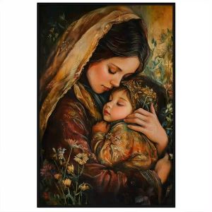 Tranh mẹ và con cổ điền Châu Âu.Tranh treo tườngdán tường nội thất.CGI-1345