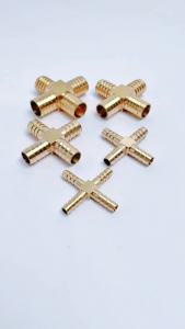 Thập Đuôi Chuột Nối Thập 4 Đầu Đuôi Chuột Nối Ống Mềm Phi 6 8 10 12 14 16mm - Đồng Thau
