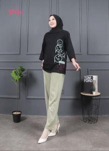 Setelan Viral by Pojee Setcel Terbaru Lengan 3/4 Setelan Ld 110 Bahan Kaos Combad 20s Setelan Cewe Terlaris