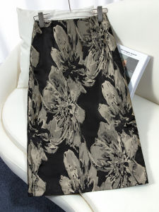 YIMING | Elegant High Waist Retro Long Skirt