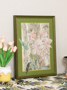 Tranh Gương Hoa Nhài Đơn Giản Kiểu Mỹ Tranh Tường Sofa Phòng Ngủ Tấm Lót Đầu Giường Tranh Trang Trí Sang Trọng Nhẹ Phong Cách Châu Âu