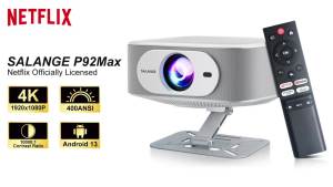 Salange | Salange 8K Support HD 1080P ProjectorAuthentic AppsElectric FocusAndroid14 WiFi6 BT5.4 Outdoor Home Theater Projectors P92MAX