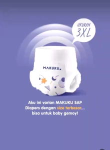 MAKUKU SAP Diapers Grow Care Popok Bayi Celana 3XL