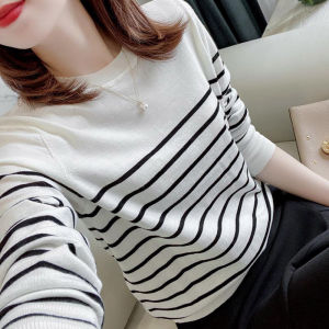 Yuhuaniao | Striped Round Neck Cashmere Long Sleeve Knitwear