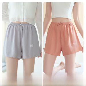 Miiow | Cat Woman Ice Silk Safety Pants Womens Summer Anti-Light Non-Curl Edge Comfortable Built-In Cool Home Sleep Shorts