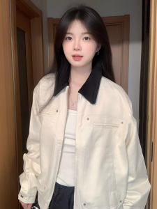 Retro Barn Style Lapel Jacket Womens Loose Fit Short Outerwear Autumn Fashion Commute Wind Resistant Multi Pocket Design