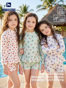 Momasong | UV Protection Separate Long-sleeve Cute Girls Swim Set