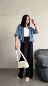 Oro Pants Celana Kulot Highwaist Loose Pants Trousers Celana Kulot Wanita Anti Kusut Knit Premium