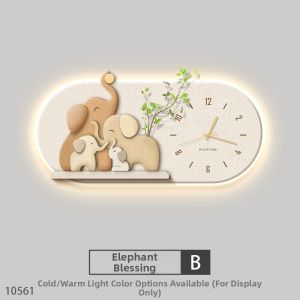 RUIBAHAO | French Luxury Style Clock Wall Art with Elephant Design