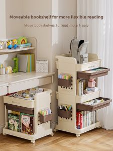 XUNHUAI | Wheeled Book Bag Organizer Wheeled Storage Shelf