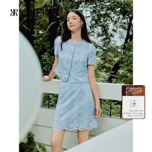 YINER | French Style Lace Heavy Embroidery Round Neck H Jacket