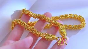 Necklaces越南沙金项链男士霸气复古老板链布纹龙泰链镀金龙骨链龙头项链vacuum cleaner car 不掉色项链。。。