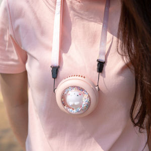 Portable Mini Neck Fan USB Charging Space Cartoon Starry Sky Design Outdoor Use Lightweight Fan for Students And Women