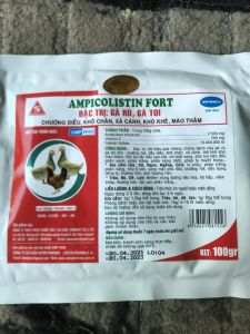 Freeship Tuấn thuốc thú y AMPICOLISTIN FORT gói 100 g gà rù gà toi.