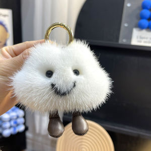 จี้กุญแจรถยนต์ขนกระต่ายสุดน่ารัก ลูกบอลขนสัตว์ ของขวัญวันเกิด ของขวัญสร้างสรรค์ สไตล์การ์ตูน สัมผัสที่อบอุ่นและน่ารัก