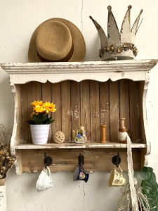 Retro European Solid Wood Wall Cabinet Indoor Multi-Function Storage Shelf Japanese Style Outdoor Gardening Wall Hanging Decor