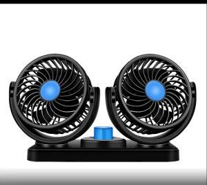 Quạt đôi xoay 360 độ trên ô tô  Quạt mini đôi để trên xe ô tô tiện lợi (Giao màu ngẫu nhiên)  Quạt Đôi Mini 12V Xoay 360 Dành Cho Xe Ô Tô 