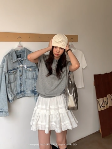 Balletcore Tiered Skirt for Women Ivory Lace High Waist A-Line Cloud Flowy