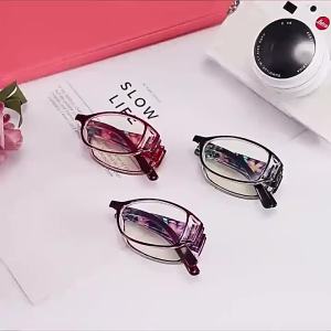 Foldable Reading Glasses for Women Anti-Blue Reading Eyeglasses Portable Eyewear + 100 + 150 + 200 + 250 + 300 + 350 + 400