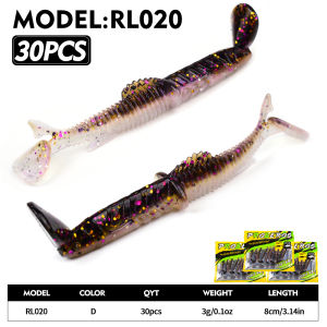 PROBEROS 30 Chiếc Mềm Mại T-Tail Mồi Câu Cá Có Gân Thân Silicon Swimbait Nhân Tạo Mồi Cho Cá Hồi Pike Nước Mặn Giải Quyết