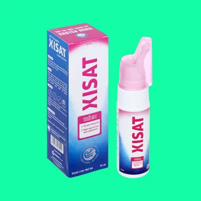 Xịt mũi Xisat hồng cho trẻ – Nước muối biển sâu giúp loại bỏ chất nhầy làm thông thoáng mũi (Chai 75 ml)