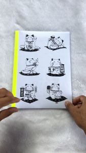 ร้านโชคดี999 แบบสักลาย ลายแมวญี่ปุ่น ลายสัก ลายเส้นสัก  กระดาษลาย  (A4 1เซต มีมากกว่า 40แผ่น) แบบสัก ขาวดำ แบบลายสักขาวดำ (ไม่ใช่สติ๊กเกอร์) แบบลายสัก แบบลายสักญี่ปุ่น - Lazada