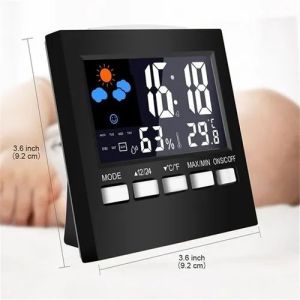 jam meja digital LED smart alarm clock sensor suara getar suhu temperatur ruangan termometer higrometer humidity meter jam weker digital weather station