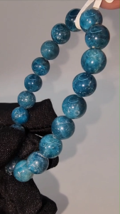(SG Seller Ready Stocks) Top Grade Natural Blue Apatite Gemstone Bracelet 10mm+ 顶级天然藍磷灰石手链 10+毫米
