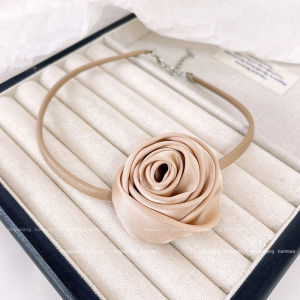 Black Camellia and Rose Necklace