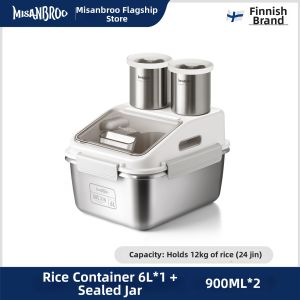 Misanbroo | Antibacterial Moisture-Proof Insect-Repellent Rice Bin 316 Stainless Steel Food Grade