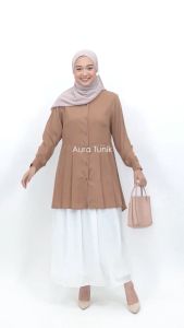 ATRISS Aura Tunik - Kemeja Shirt Dress Kecil Bigsize Jumbo Formal Kasual Busui Elegant Kekinian Premium Trendy Polos