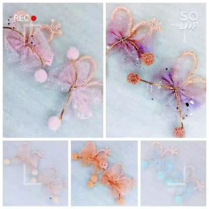 SEPASANG JEPIT RAMBUT ANAK BALITA PEREMPUAN TODDLER MODEL MAHKOTA POMPOM GAYA PRINCESS KOREA