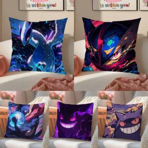 Bandai | Pokemon Charmander Anime Plush Pillow Cover Soft Short Plush Cushion Cover For Sofa Bedroom Home Decor Gift Decoration