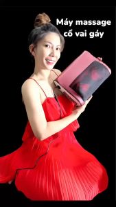Gối massage cổ vai gáy máy massage hồng ngoại 20 bi cao cấp HomeX