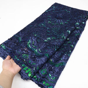 African Sequins Lace Fabric: High-Quality Embroidered Nigerian Lace Fabric & French Tulle Lace Fabric For Wedding Party
