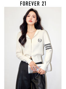Forever21 | Retro Preppy Hooded Knit Cardigan Autumn