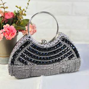 Tas Pesta BALLEZA Embellished Crystal Clutch Wanita Import