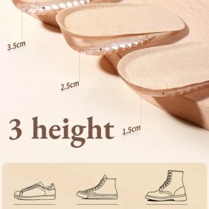 Silicone Height Increasing Insoles Heel Lifting Insoles Shoe Care Foot Care Protection Flexible Soft Cushion Arch Support Insoles for Men and Women