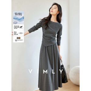 Vimly | Đầm Công Sở Phong Cách Elegante Nâu Cà Phê