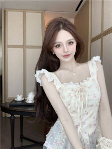 GUZILIAN | Sweet Style Bells Flower Waist-Cinching Off-Shoulder Top Womens Outerwear High-End Feel Gentle Wind Dandelion Trendy Tank Top