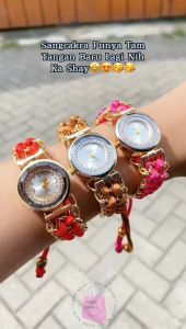 Jam Tangan Wanita Tali Serut Bergaya Vintage Korean Style Quartz Asli Analog New Model Casual Pertama Diamond Mewah Dial Stainless Steel Titanium Anti Karat Kaca Tebal Tahan Gores Waterproof Aksesoris Arloji Women Watches Cewek Remaja Formal Unik -JWT-01