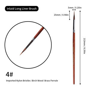 SeamiArt 1pc Inlaid Long Liner Brush Classic Nylon Watercolor Outlining Brush Landscape Painting for Art Supplies