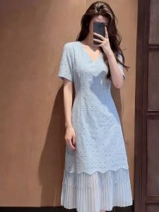 YIKEMAI | Trendy Popular Summer New Fashionable French Dress Plus Size Slimming